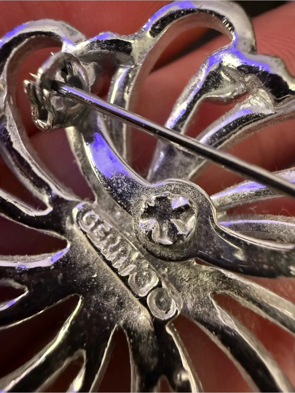 Silver Floral Swirl Brooch - Elegant Women's Jewelry